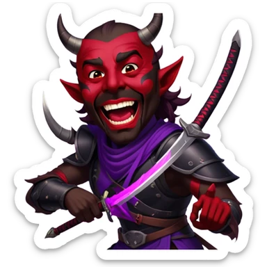 Demon-Horned Warrior sticker