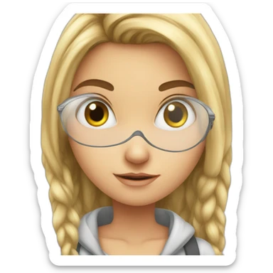 A girl studying but her eyes are going crazy sticker