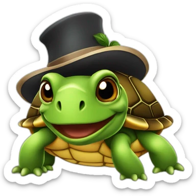 Tortue avec chapeau de fête  sticker