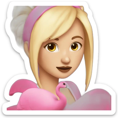 Lena situation sur Flament rose sticker