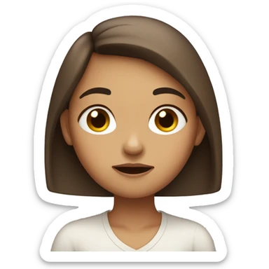 Brown hair girl making side eye and closes eye with her hand sticker