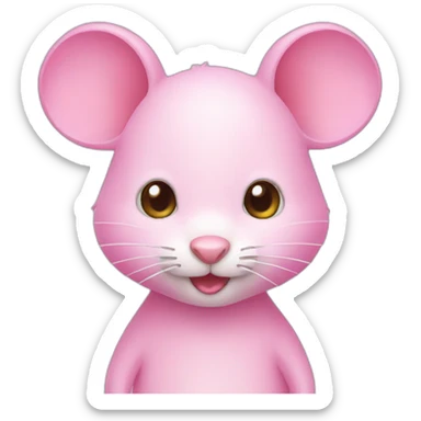 Pink mouse sticker
