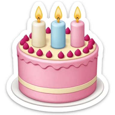 pastel de cumpleaños de 3 niveles con un moño rosa sticker