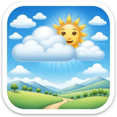 partly cloudy landskape  add sun sticker