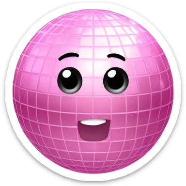 baby pink disco ball sticker