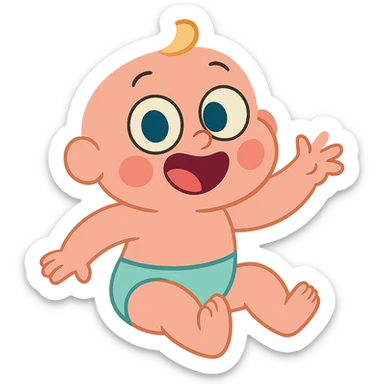 soft pastel cartoon baby in calArts 2010s style sticker