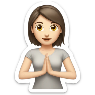 White girl brunette hair in Tadasana yoga sticker