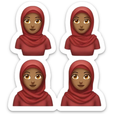 Girl with brown skin and red hijab sticker