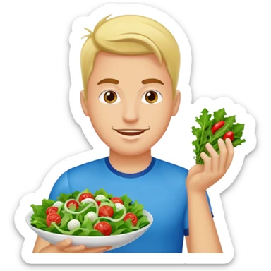 mach mir einen glücklichen mänlcihen sportler der sich gerade gesund ernährt sticker