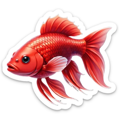 Red beta fish sticker