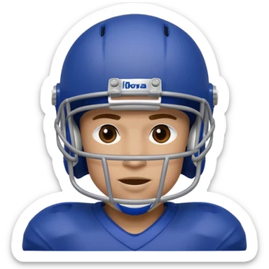 College football player helmet in a royal blue color only face sticker