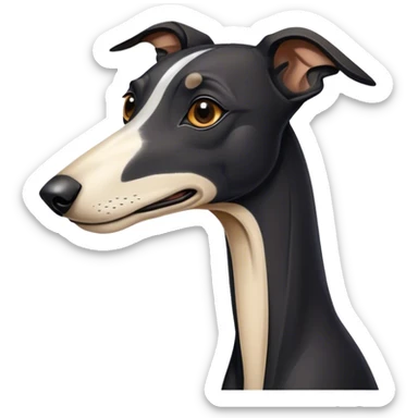 Black galgo with weite snoot sticker