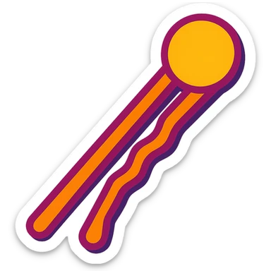 a hairpin, vibrant toon style sticker
