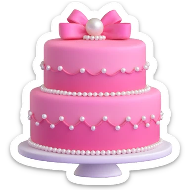 pink cake decorated with pearls sticker