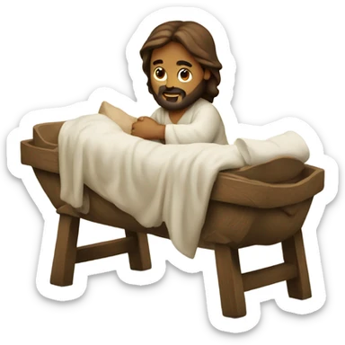 Jesus in manger sticker