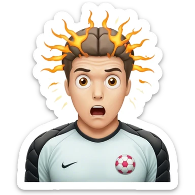 surprised goalkeeper with brain explosion sticker