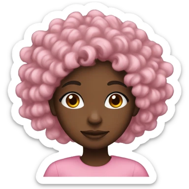 pink christmas  black girl  with curly hair  sticker