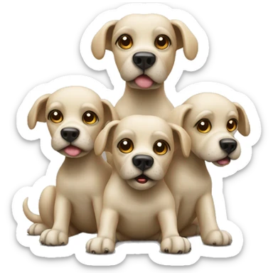 3 headed dog, 1 body sticker