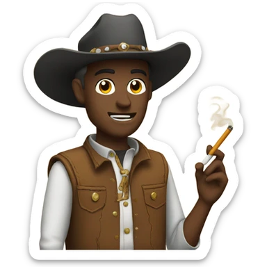 Cowboy with a cigarette  sticker
