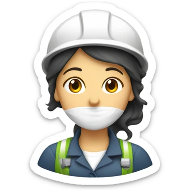 ingeniera mujer con casco blanco  sticker