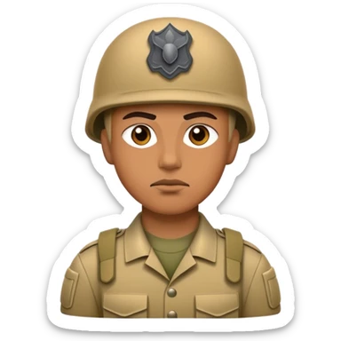 modern soldier is serious and photorealistic sticker