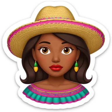Mexican big lips lady sticker