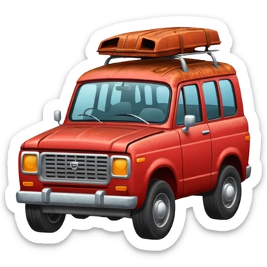 Broken down red suv sticker