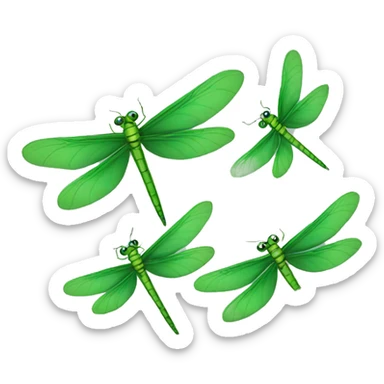 Three green dragonflies  sticker