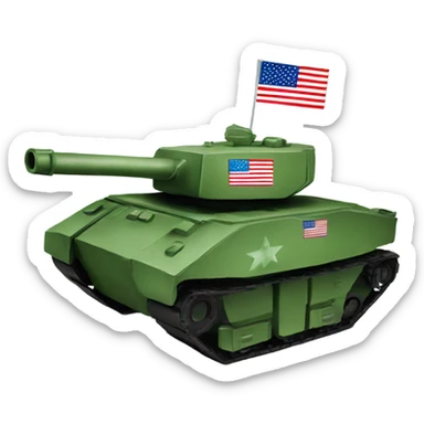 Green carton tank with an American flag sticker