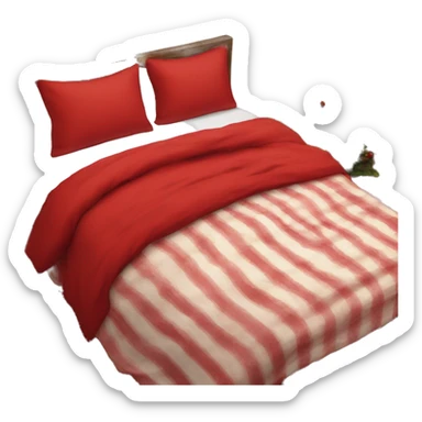 cozy christmas bed red sheets sticker