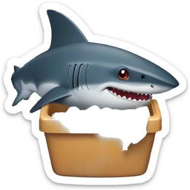 Sharky drinking out of a washing machine  sticker