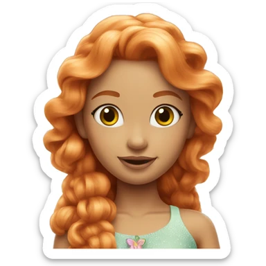 Beautiful ginger Barbie fairy sticker