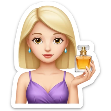 Girl holding a perfume  sticker
