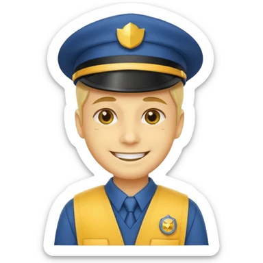 Faça um cara com rosto amarelo pegando uma do job sticker