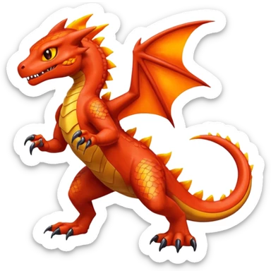 Oily smooth glossy magmatic fiery Charmeleon-Zeraora-Salandit-fusion sticker