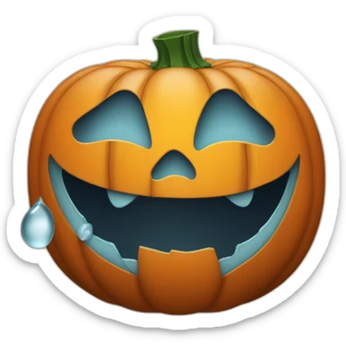 laughing jack-o-lantern with tears sticker