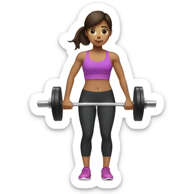brunette girl lifting weights sticker