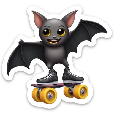 bat on rollerskates sticker