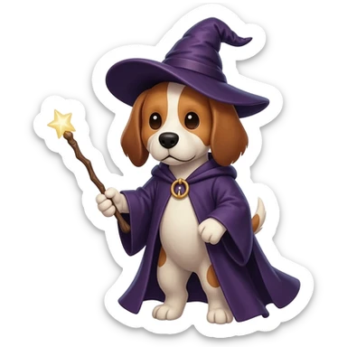 Dog wizard sticker
