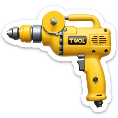 yellow commercial hammer drill sticker