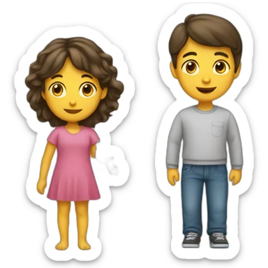 Une fille un et garçon sticker