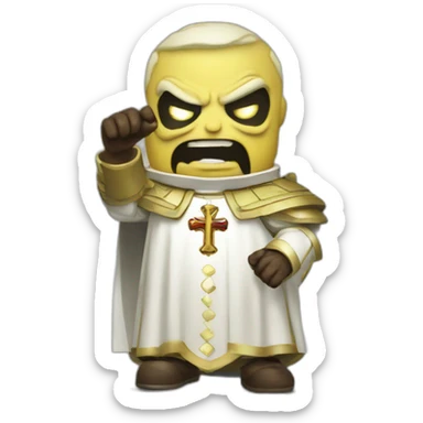 Pope angry doomguy sticker