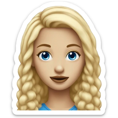 Blonde girl with blue eyes and gold nose piercing and earrin sticker