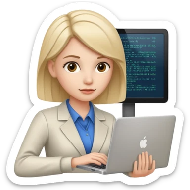 it-specialist-with-laptop-and-code-female sticker