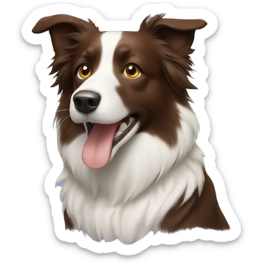 Brown border collie sticker