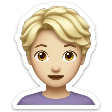 korean blond woman short hair sticker