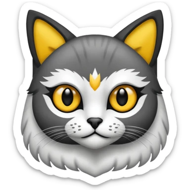 crea un gato con alas de búho sticker