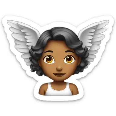 girl with angel wings on her back sticker