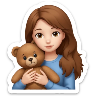 girl with single teddy bear sticker