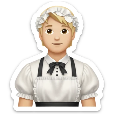 blond male maid sticker